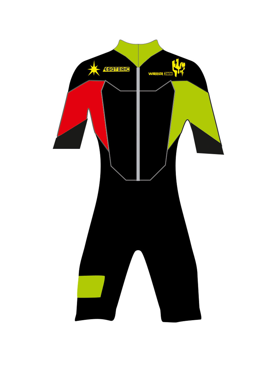 Гидрокостюм Esoteric Warrior 3mm  Lime/Red Shorty