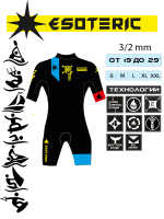 Гидрокостюм Esoteric MadDog 3/2  Blue/Red Shorty