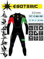 Гидрокостюм Esoteric Warrior II 3/2  Green/Red