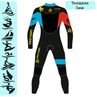 Гидрокостюм Esoteric Warrior 5/3  Blue/Red с дефектом