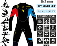 Гидрокостюм Esoteric Warrior II Thermo 5/3  Blue/Red