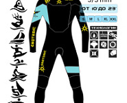 Гидрокостюм Esoteric Warrior 5/3  Black/Mint