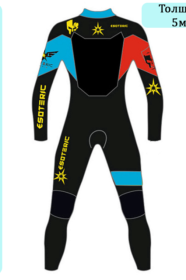 Гидрокостюм Esoteric Warrior 5/3  Blue/Red с дефектом